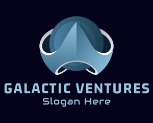Spaceship - Technology 3D Gaming Globe logo design