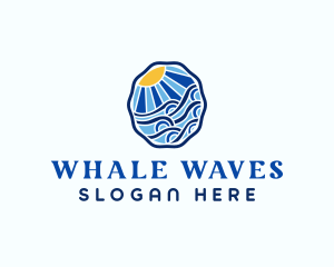 Sun Ocean Wave logo design