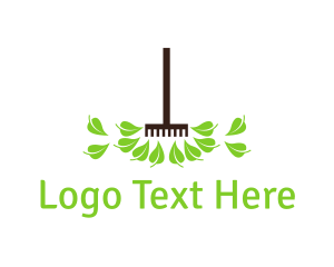 Home And Garden - Leaf Gardening Rake logo design
