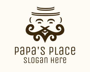 Father - Bearded Father Face logo design
