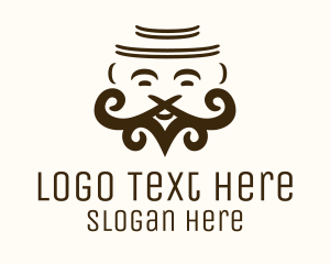 Mens Grooming - Bearded Father Face logo design
