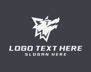 Wolf - Lightning Wolf Howl logo design