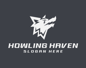 Lightning Wolf Howl  logo design