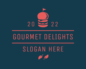 Red Gourmet Hamburger  logo design