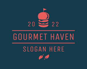 Red Gourmet Hamburger  logo design