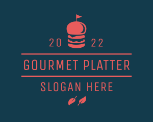 Red Gourmet Hamburger  logo design