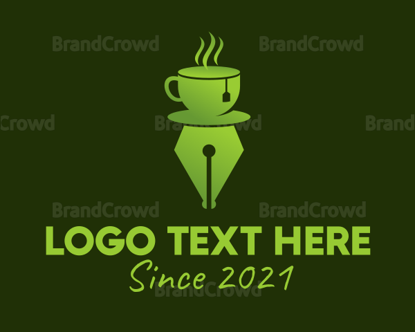 Green Tea Writing Pen Logo