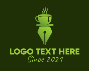 Journalism - Green Tea Writing Pen logo design