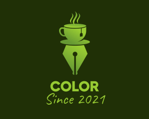 Green Tea Writing Pen  logo design