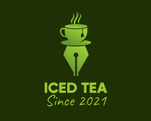 Green Tea Writing Pen  logo design