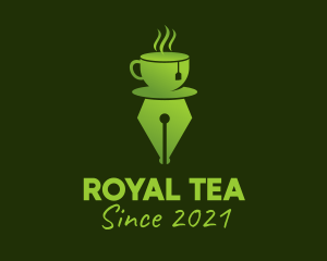 Green Tea Writing Pen  logo design