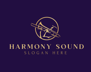 Musical Trumpet Instrument logo design