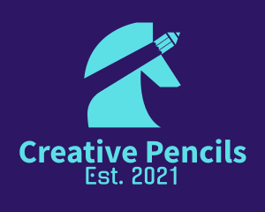 Blue Pencil Horse logo design