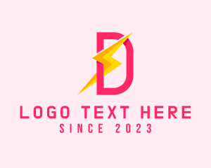 Technology - Lightning Logistics Letter D logo design