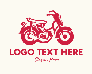 Cafe Racer - Red Motorcycle Ride logo design