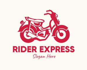 Rider - Red Motorcycle Ride logo design