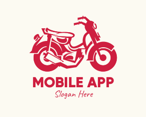 Dirt Bike - Red Motorcycle Ride logo design