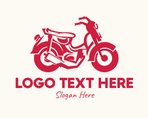 Riding - Red Motorcycle Ride logo design