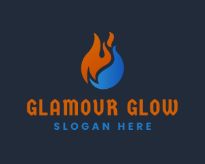 Thermos - Flame Snow Temperature Fuel logo design