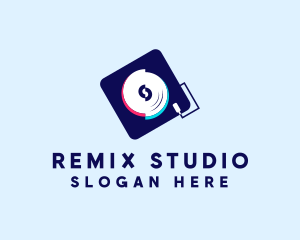 Remix - Music DJ Vinyl Mixer logo design