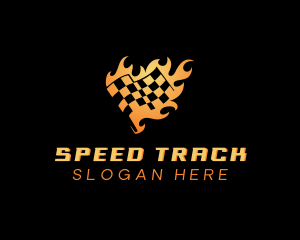 Race - Fire Race Flag logo design