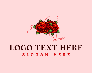 Map - Flower Rose New York logo design