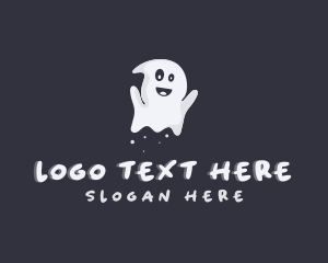 Haunted - Halloween Spirit Ghost logo design