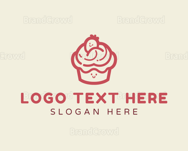 Cute Pastry Cupcake Logo