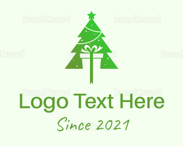 Christmas Tree Present Gift Logo