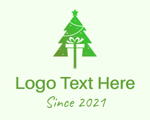 Holiday - Christmas Tree Present Gift logo design