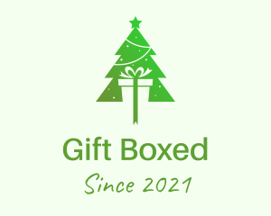 Present - Christmas Tree Present Gift logo design