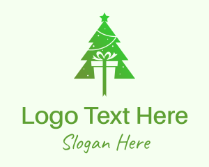 Christmas Tree Present Gift Logo