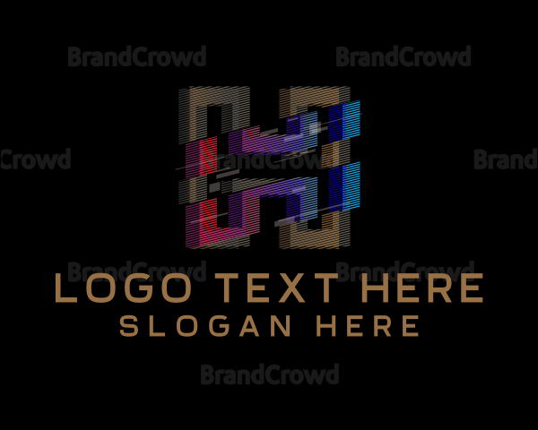 Gradient Glitch Letter H Logo