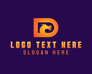 Wyvern - Dragon Gamer Letter D logo design