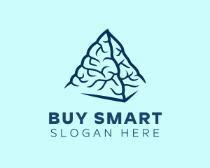 Blue Pyramid Brain logo design