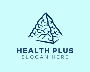 Blue Pyramid Brain logo design