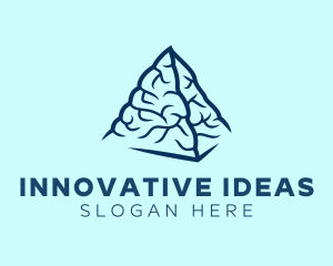 Blue Pyramid Brain logo design