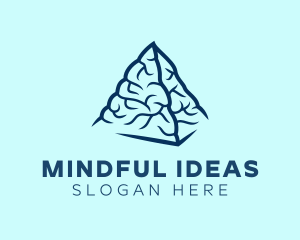 Blue Pyramid Brain logo design