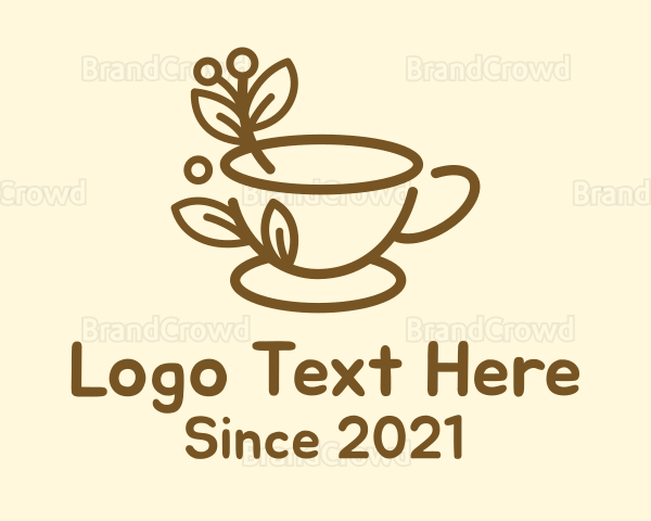 Branch Leaf Coffee Cup Logo