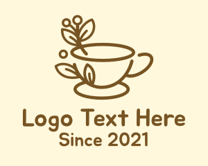 Ecology - Branch Leaf Coffee Cup logo design