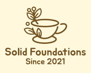 Cappuccino - Branch Leaf Coffee Cup logo design