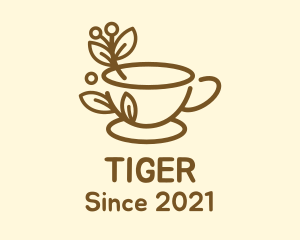 Espresso - Branch Leaf Coffee Cup logo design
