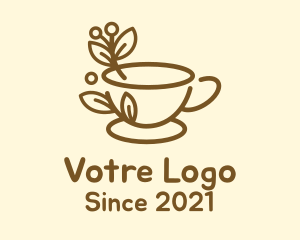 Espresso - Branch Leaf Coffee Cup logo design