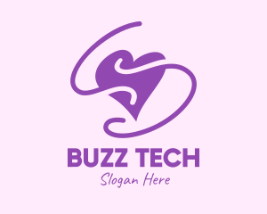 Purple Heart Squiggle logo design