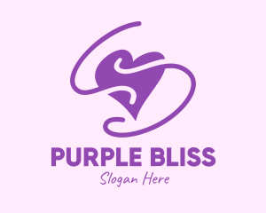 Purple Heart Squiggle logo design