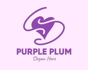 Purple - Purple Heart Squiggle logo design