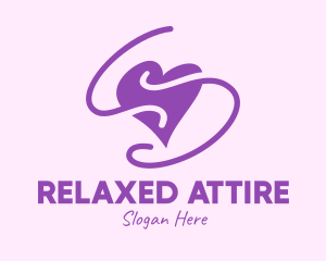 Purple Heart Squiggle logo design