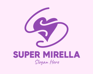 Purple Heart Squiggle logo design