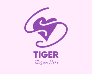 Purple Heart Squiggle logo design