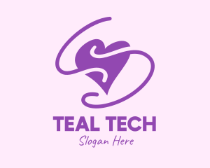 Purple Heart Squiggle logo design